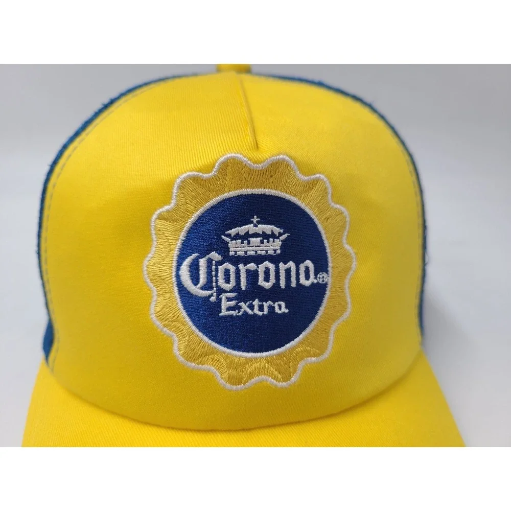 Corona Extra Cerveza Mexican Beer Mesh Trucker‎ (Fits Small) Hat Cap Yellow Blue